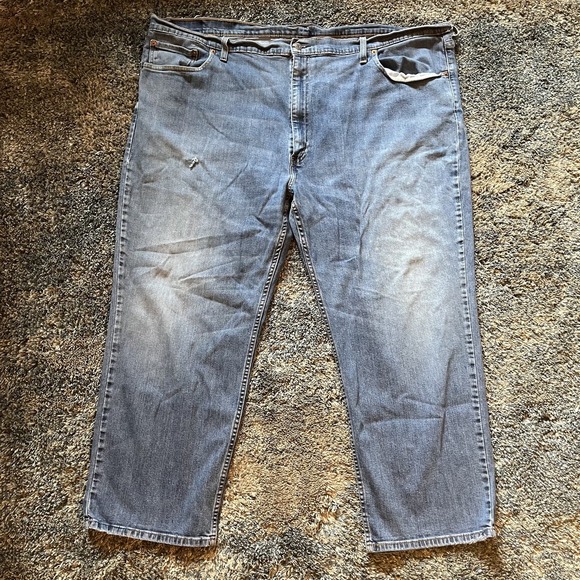Levis Jeans Mens 52x30 Blue Dark Wash Denim 559 Relaxed Straight Mid Rise - Picture 1 of 9